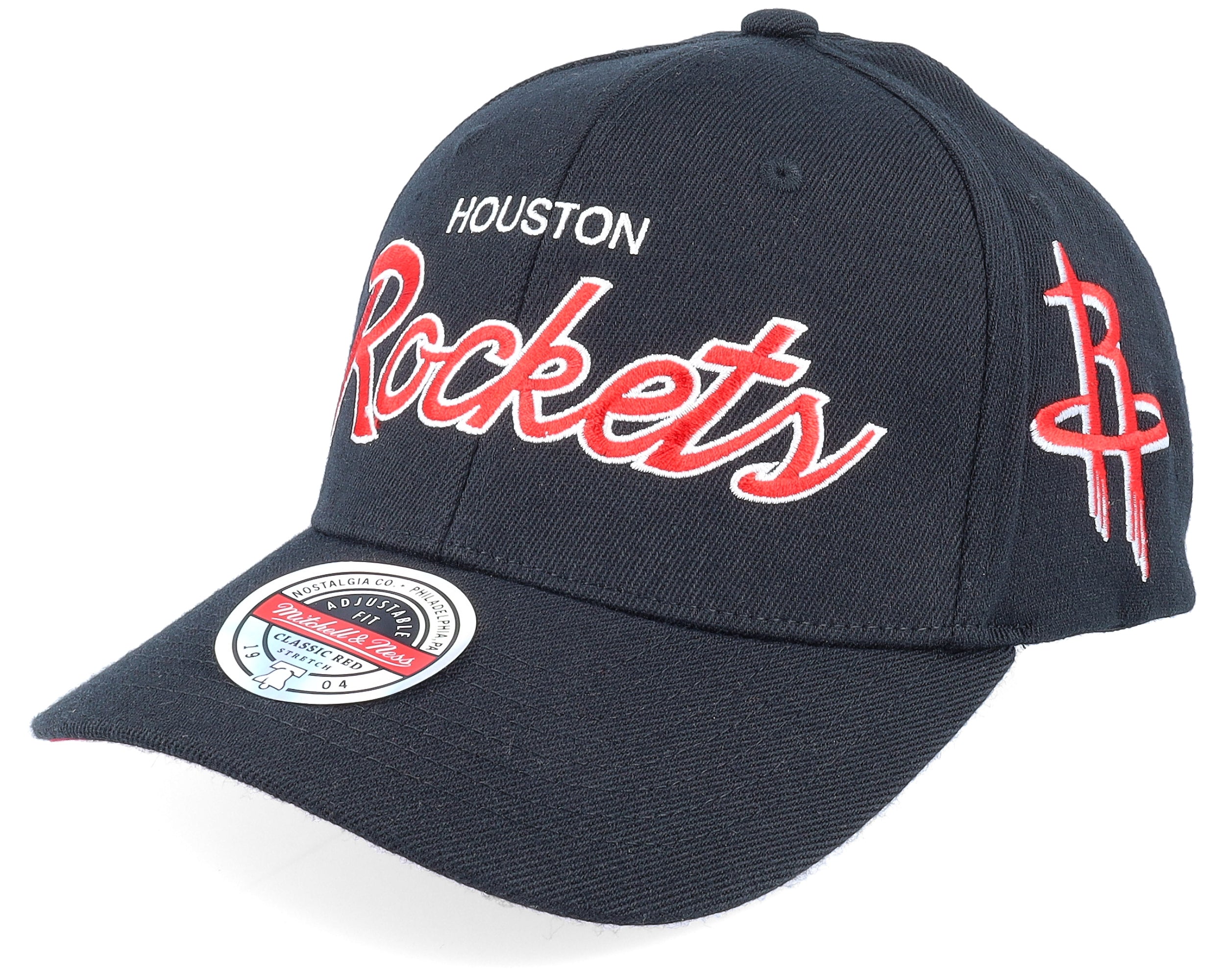Mens Mitchell & Ness NBA TEAM SCRIPT 2.0 STRETCH SNAPBACK ROCKETS