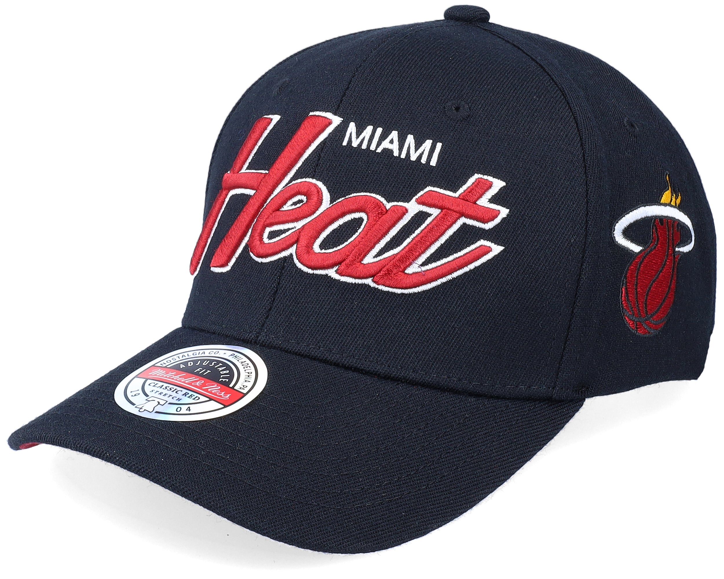 Mens Mitchell & Ness NBA TEAM SCRIPT 2.0 STRETCH SNAPBACK HEAT