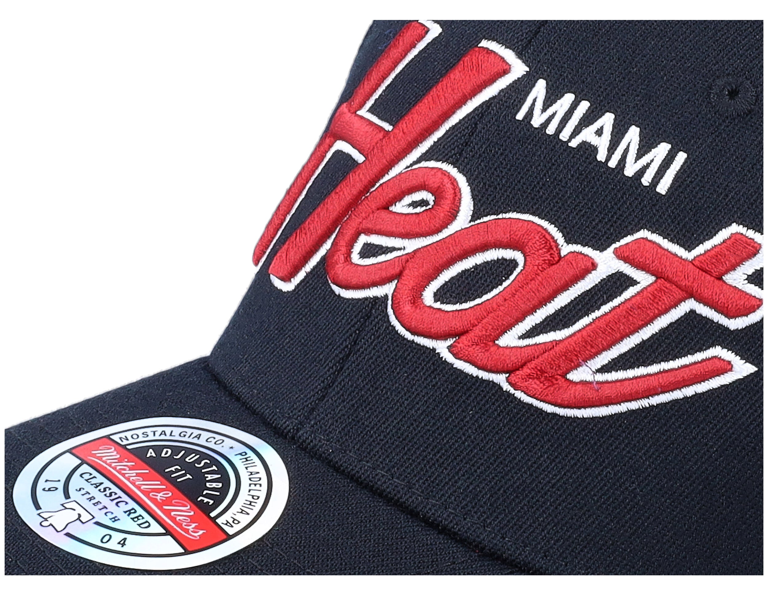 Mens Mitchell & Ness NBA TEAM SCRIPT 2.0 STRETCH SNAPBACK HEAT