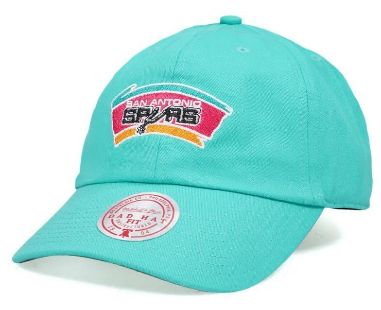 Mens MITCHELL & NESS NBA TEAM GROUND 2.0 DAD STRAPBACK HWC SPURS