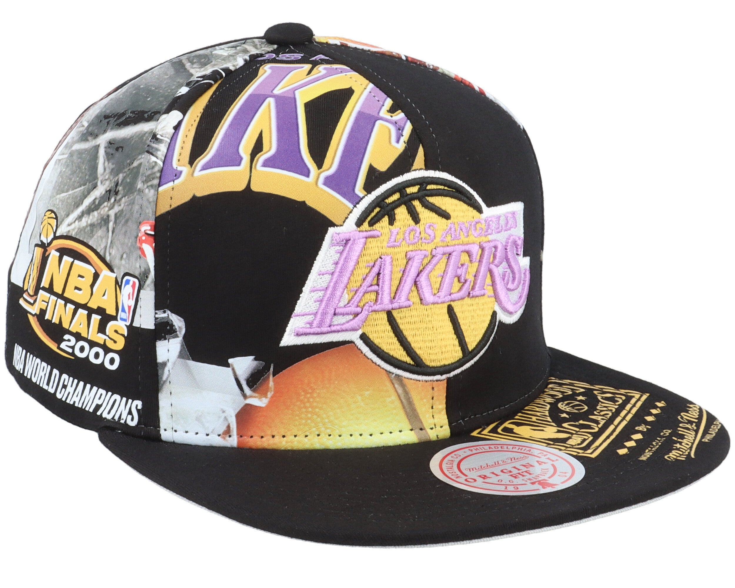 [HHSS3458-LALYYPPPBLCK] MENS MITCHELL & NESS NBA LA LAKERS SHIRT REMIX SNAPBACK