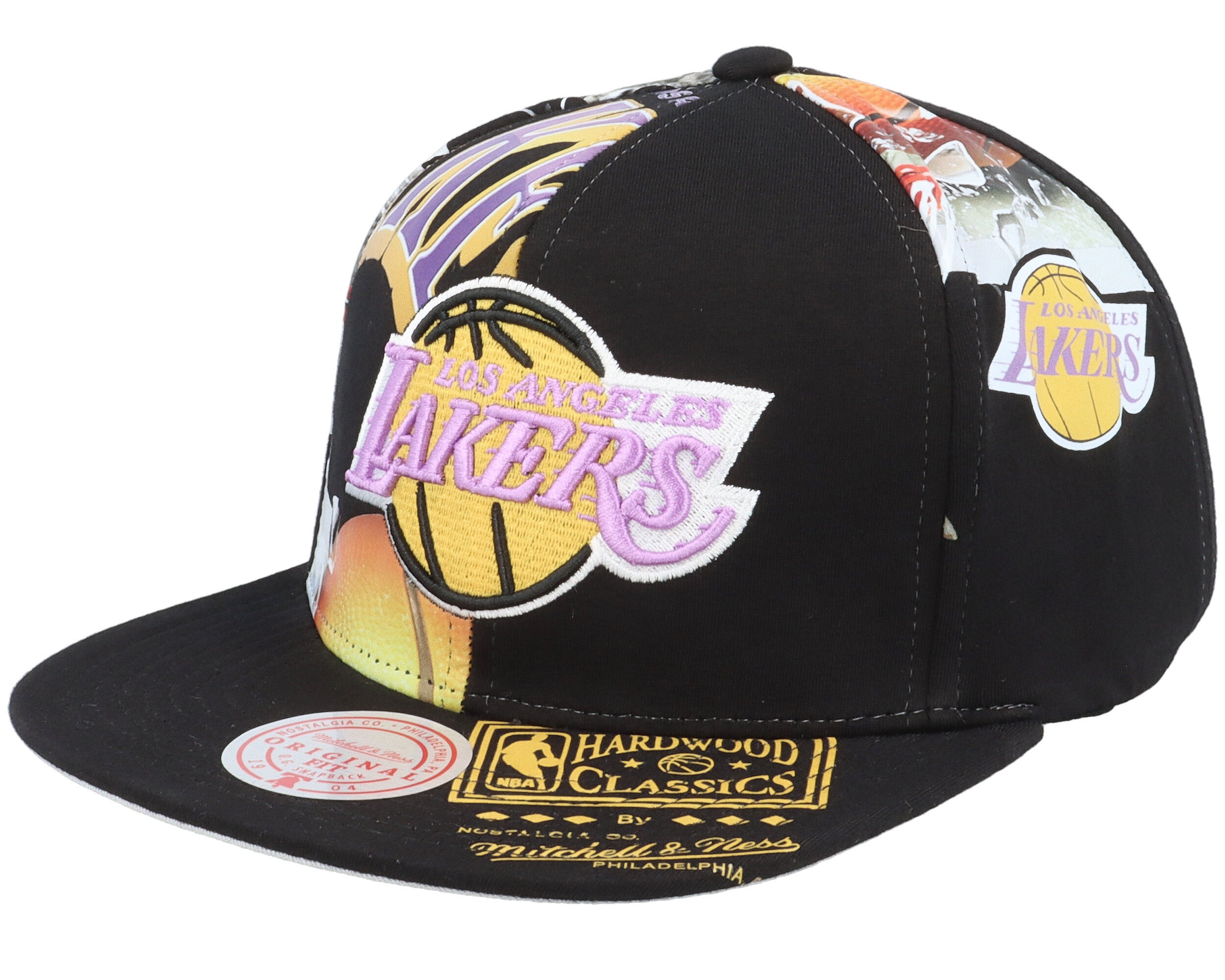 [HHSS3458-LALYYPPPBLCK] MENS MITCHELL & NESS NBA LA LAKERS SHIRT REMIX SNAPBACK