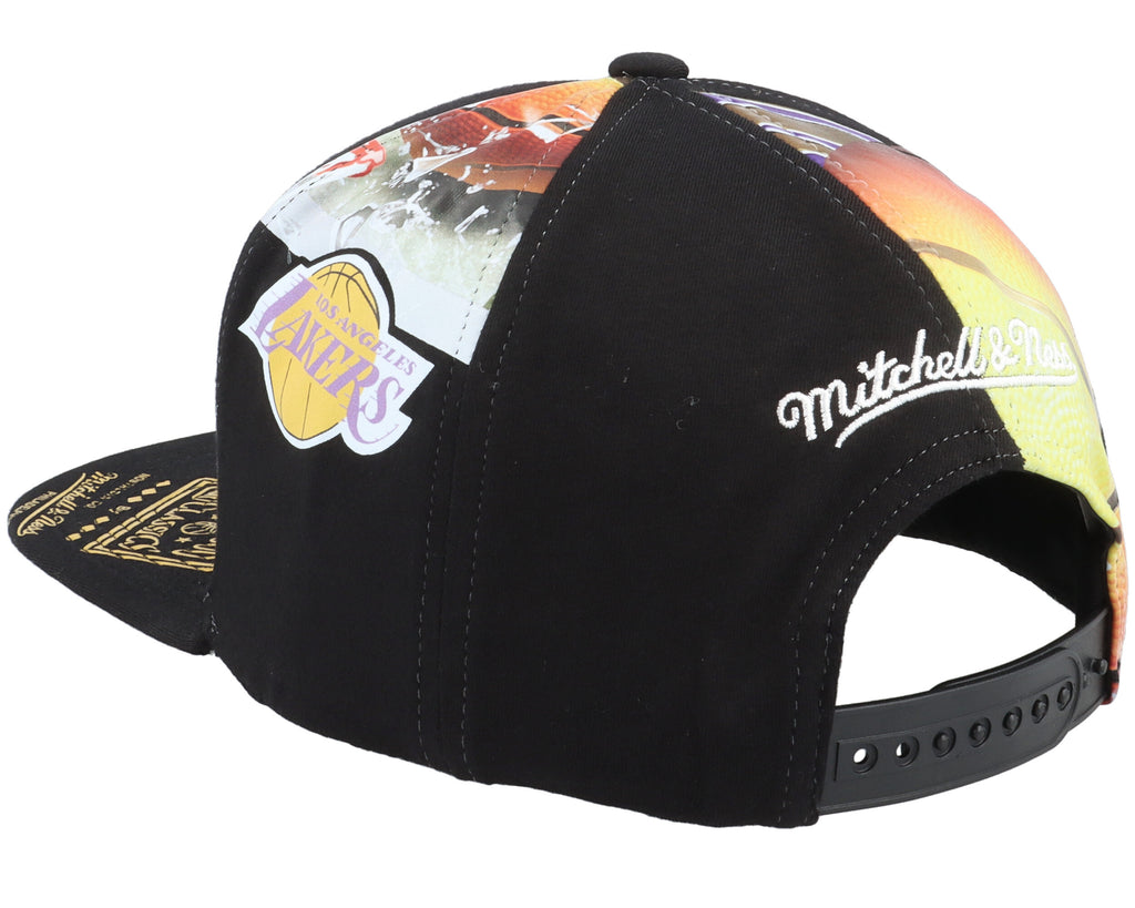 [HHSS3458-LALYYPPPBLCK] MENS MITCHELL & NESS NBA LA LAKERS SHIRT REMIX SNAPBACK