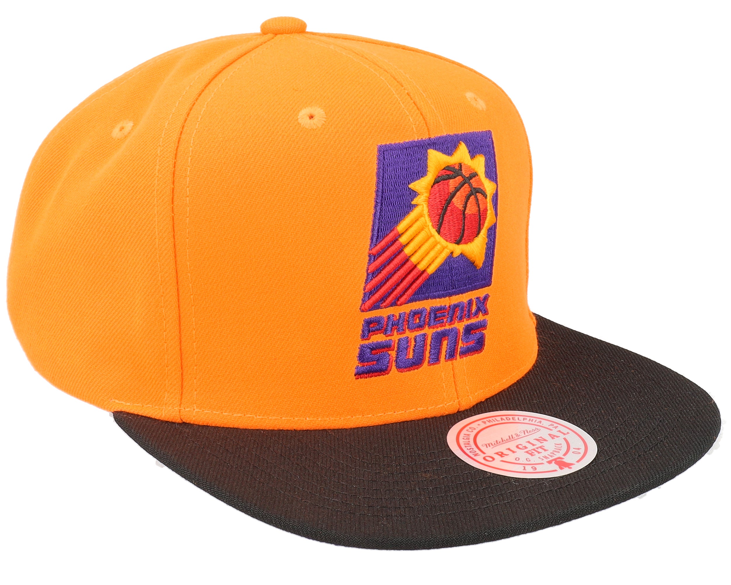 MENS MITCHELL & NESS NBA CORE BASIC SNAPBACK HWC SUNS - ORANGE-BLACK