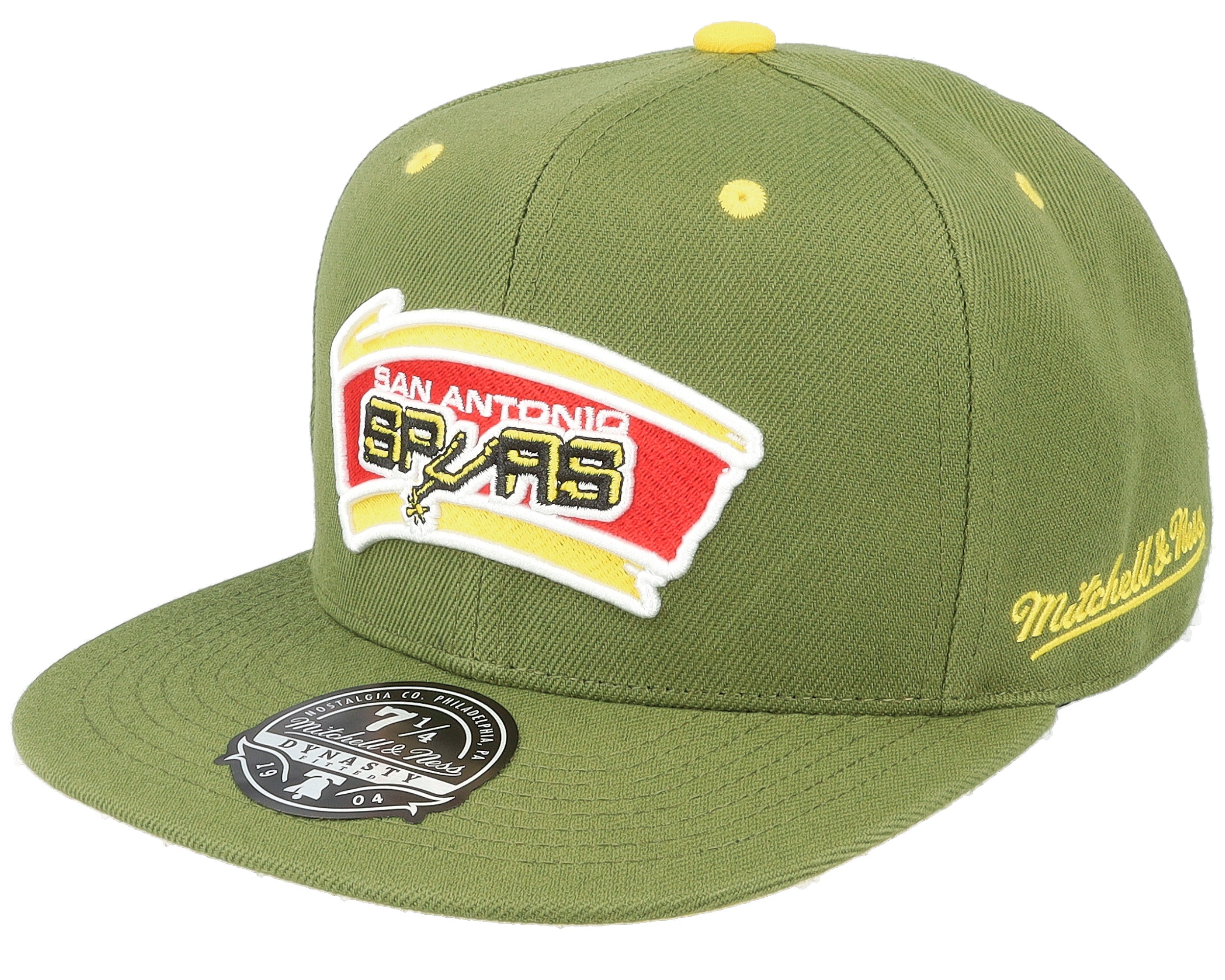 Mens Mitchell & Ness NBA DUSTY OLIVE FITTED HWC SPURS