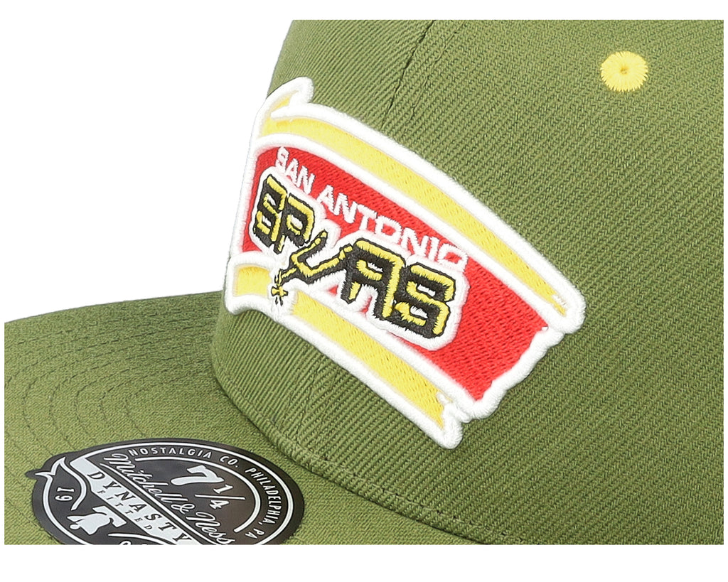 Mens Mitchell & Ness NBA DUSTY OLIVE FITTED HWC SPURS