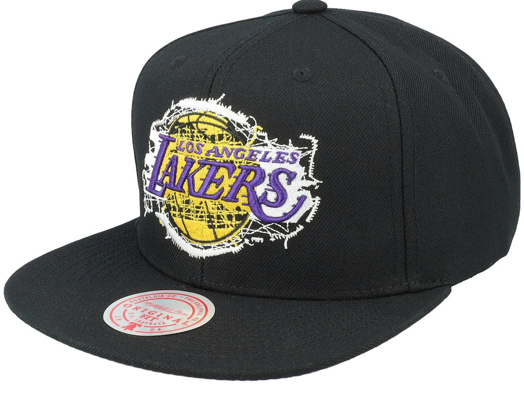 Mens MITCHELL & NESS NBA EMBROIDERY GLITCH SNAPBACK LAKERS