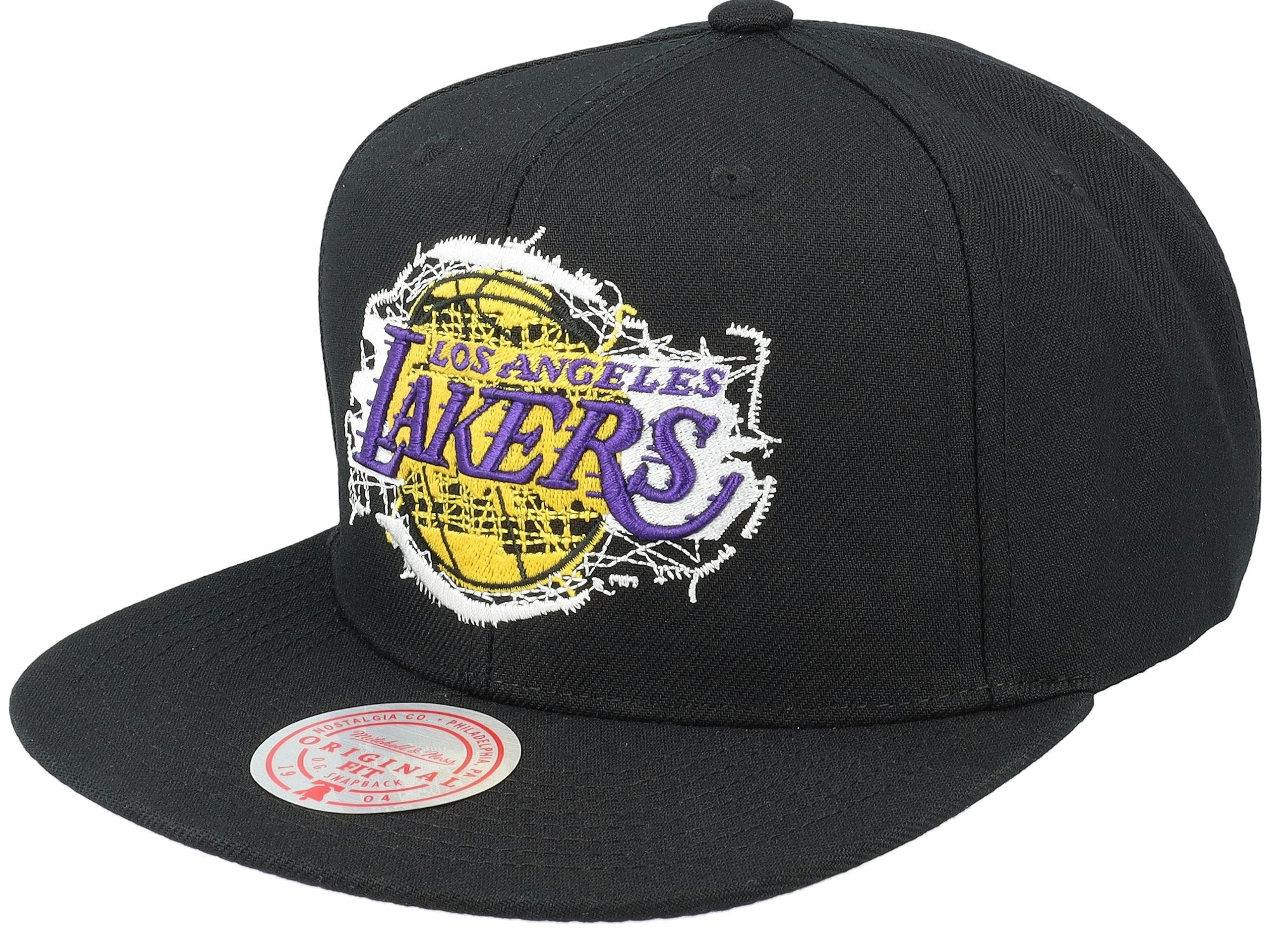 Mens MITCHELL & NESS NBA EMBROIDERY GLITCH SNAPBACK LAKERS