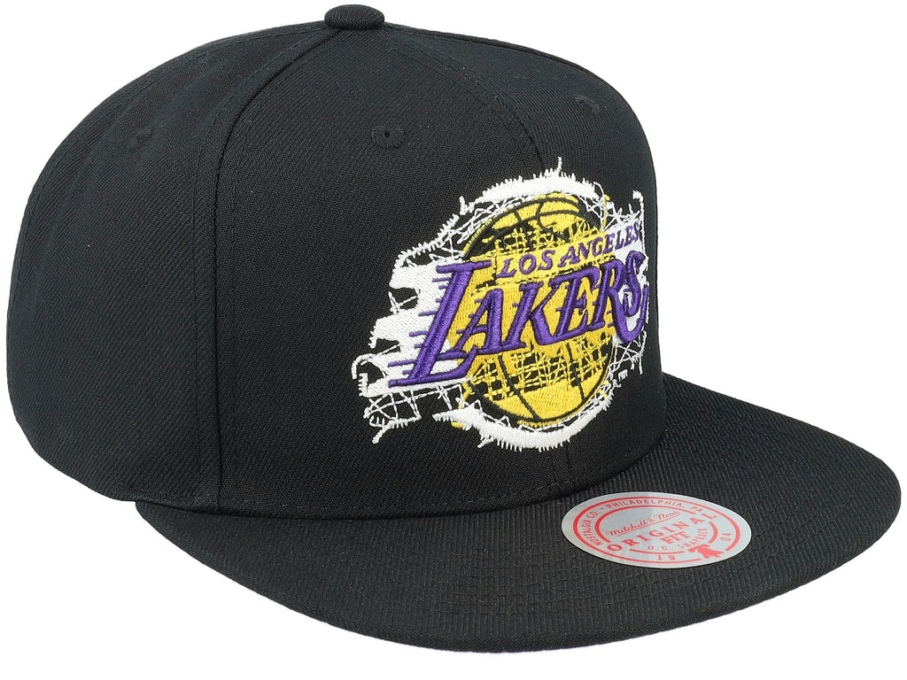 Mens MITCHELL & NESS NBA EMBROIDERY GLITCH SNAPBACK LAKERS