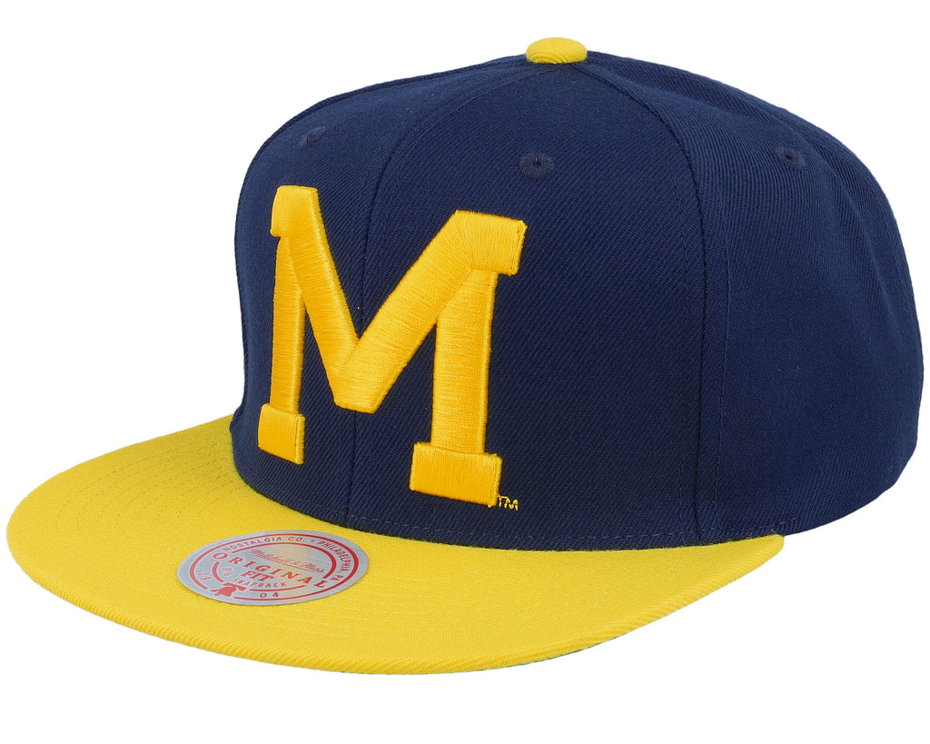 Mens Mitchell & Ness NCAA TEAM 2 TONE 2.0 SNAPBACK MICHIGAN