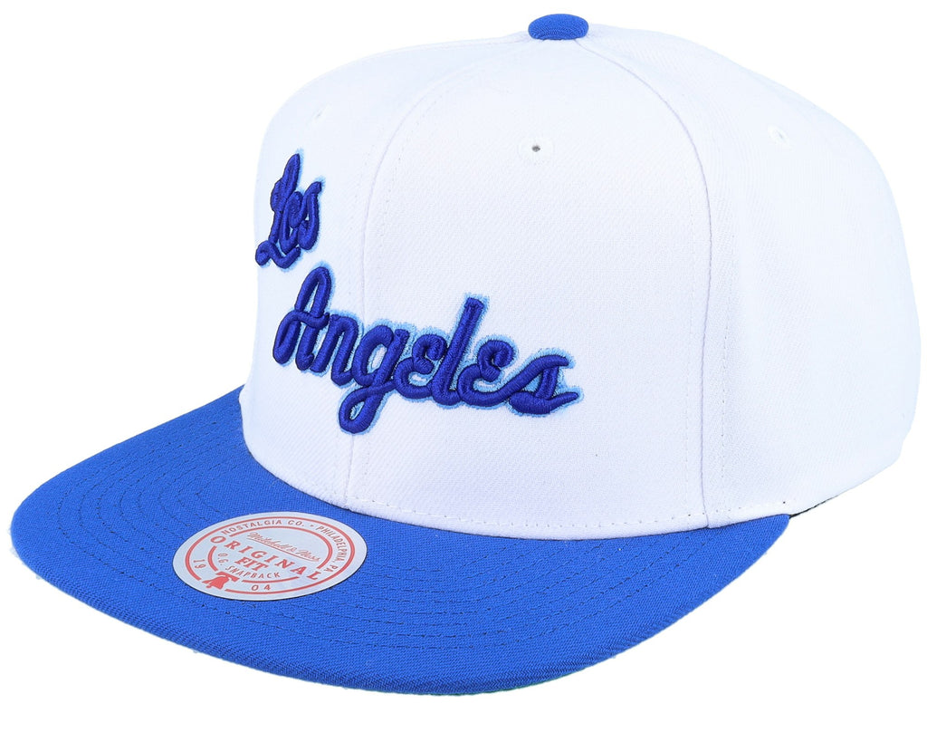 MENS MITCHELL & NESS NBA SIDE CORE 2.0 SNAPBACK HWC LAKERS - WHITE-ROYAL