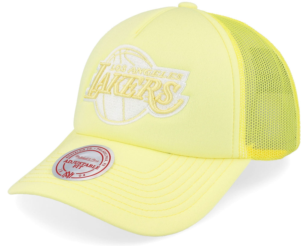 MENS MITCHELL & NESS NBA PASTEL TRUCKER SNAPBACK LAKERS - YELLOW