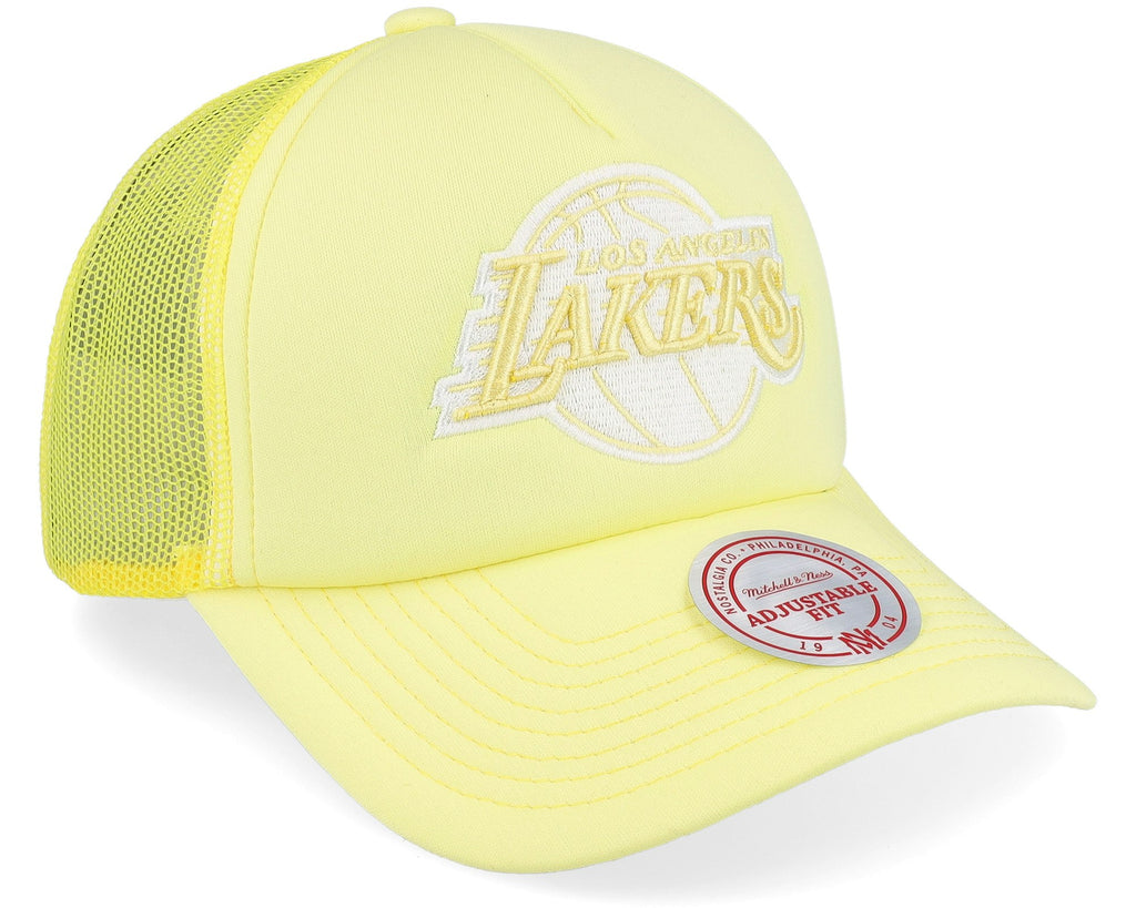 MENS MITCHELL & NESS NBA PASTEL TRUCKER SNAPBACK LAKERS - YELLOW