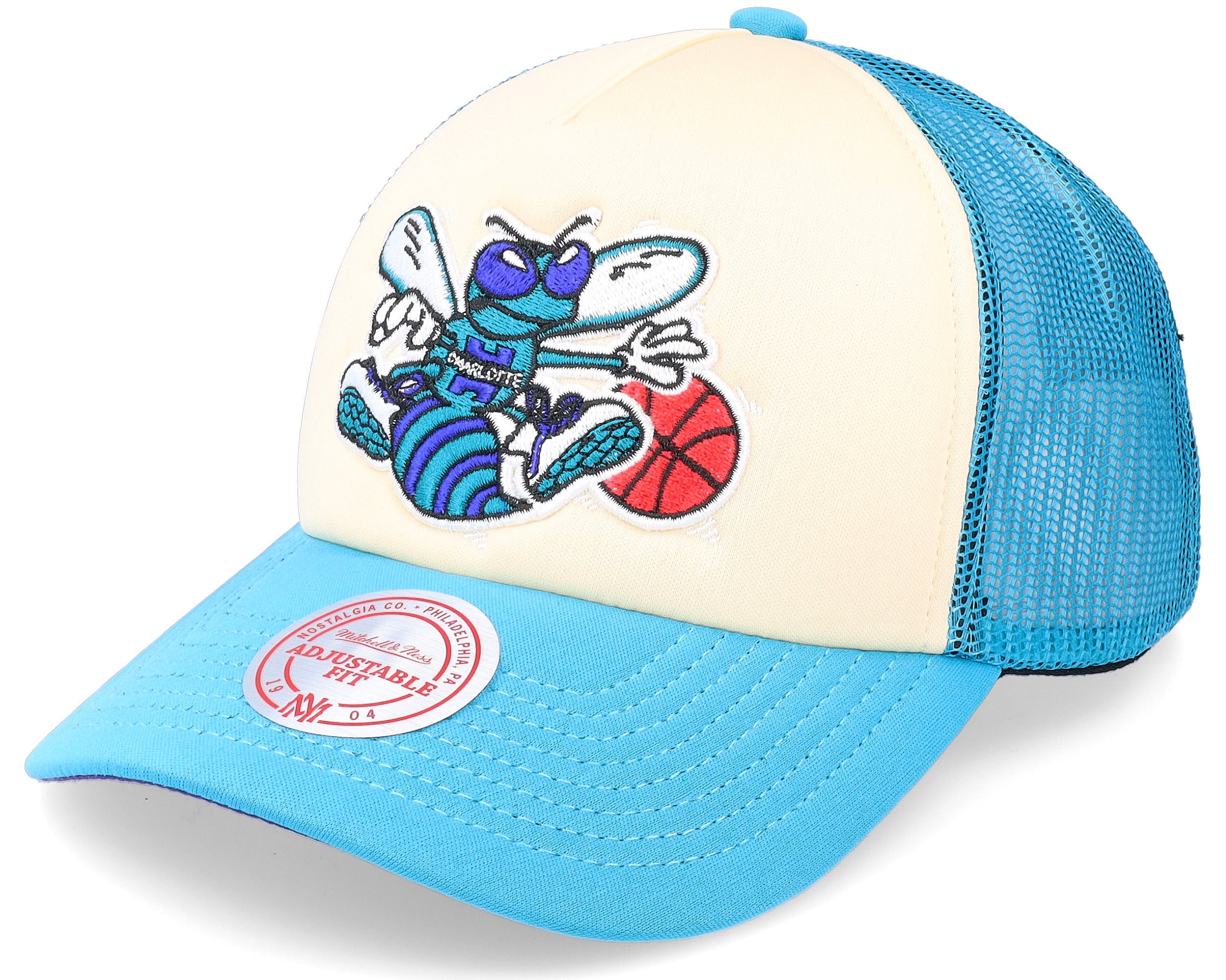 Mens Mitchell & Ness NBA OFF WHITE TRUCKER HWC HORNETS