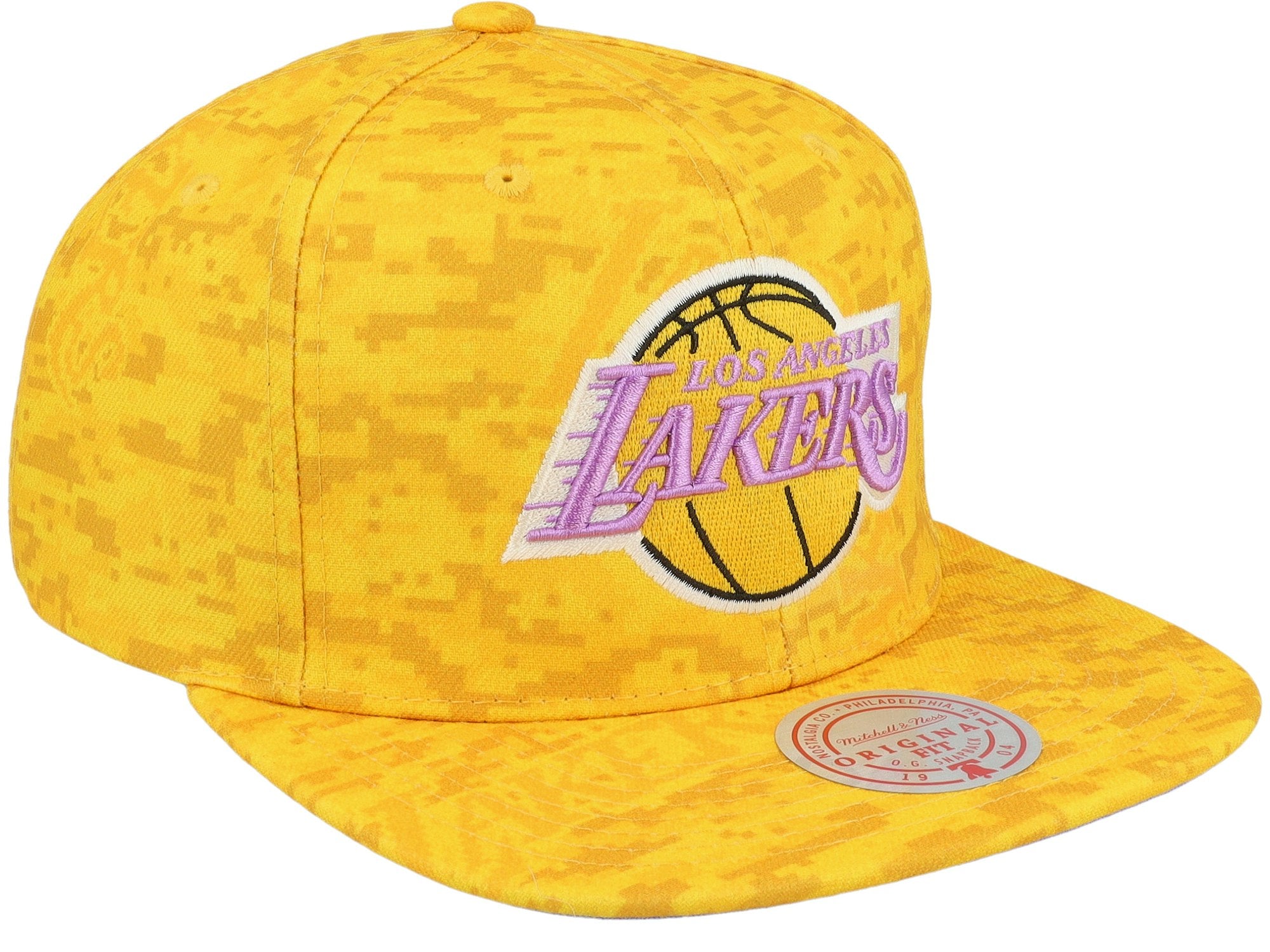 Mens MITCHELL & NESS NBA TEAM DIGI CAMO SNAPBACK HWC LAKERS