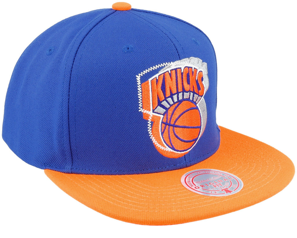 MENS MITCHELL & NESS NBA LOGO BLUR SNAPBACK HWC KNICKS - BLUE-ORANGE