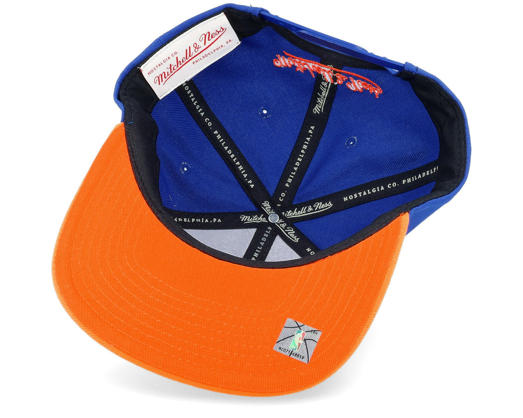 MENS MITCHELL & NESS NBA LOGO BLUR SNAPBACK HWC KNICKS - BLUE-ORANGE
