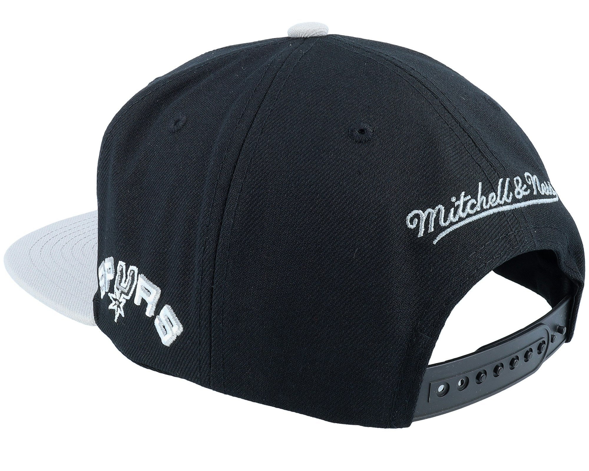 MENS MITCHELL & NESS NBA LOGO BLUR SNAPBACK HWC SPURS - BLACK-GREY