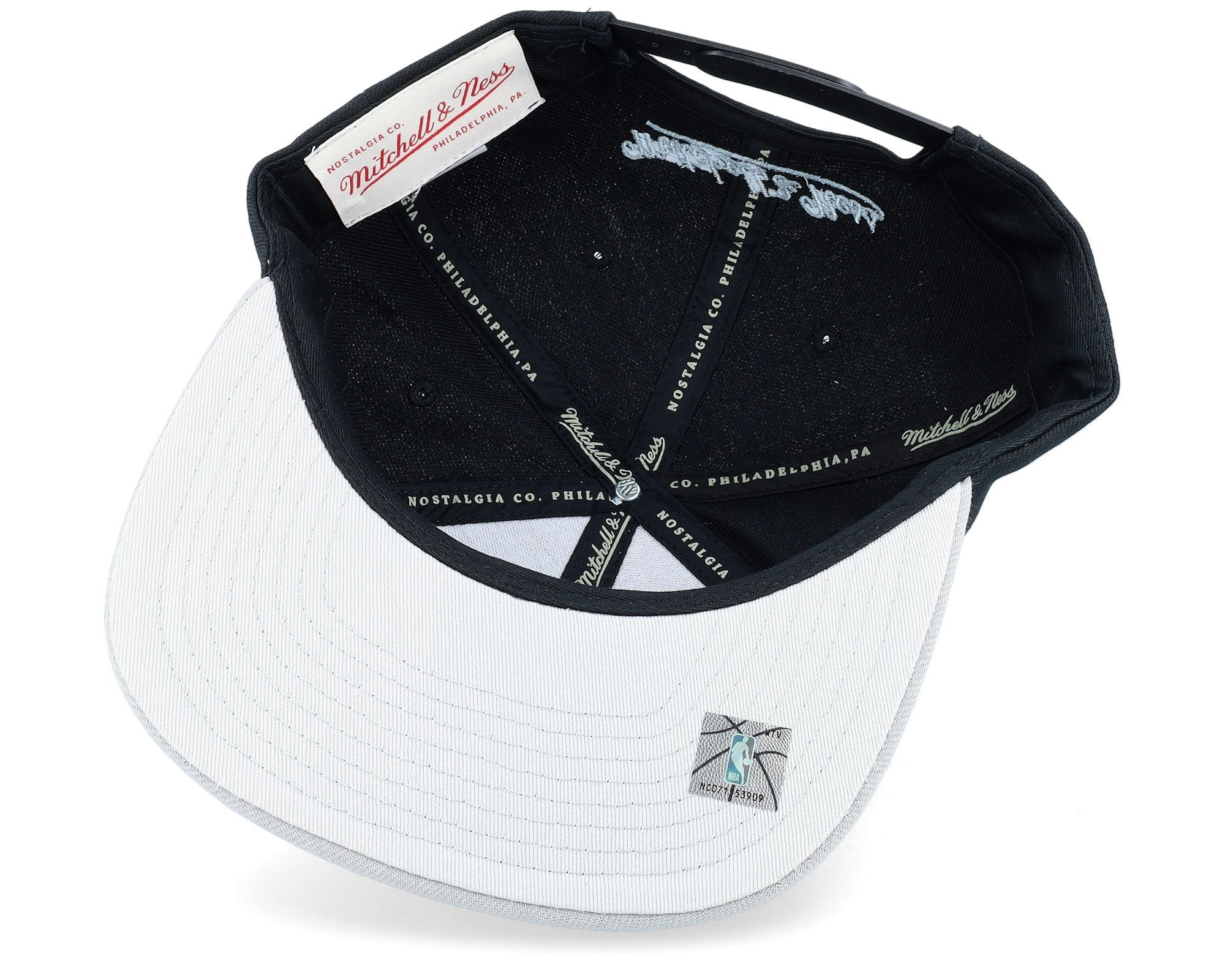 MENS MITCHELL & NESS NBA LOGO BLUR SNAPBACK HWC SPURS - BLACK-GREY