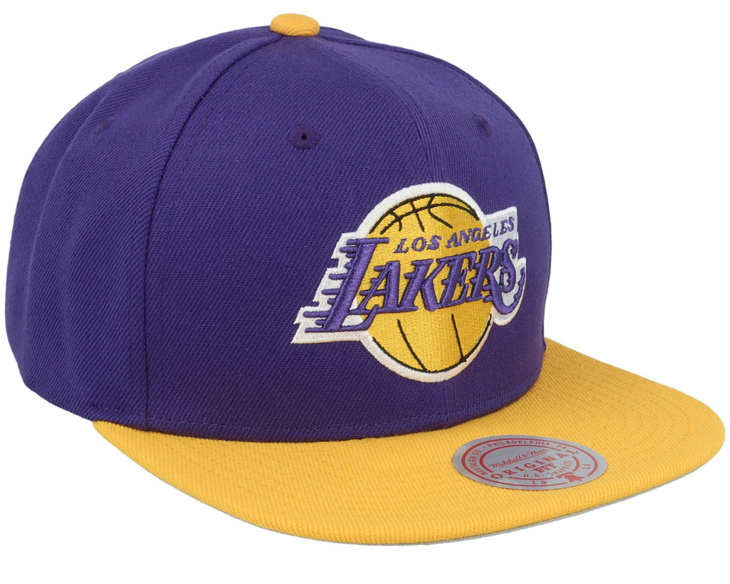 MENS MITCHELL & NESS NBA PATCH OVERLOAD SNAPBACK LAKERS - PURPLE-YELLOW