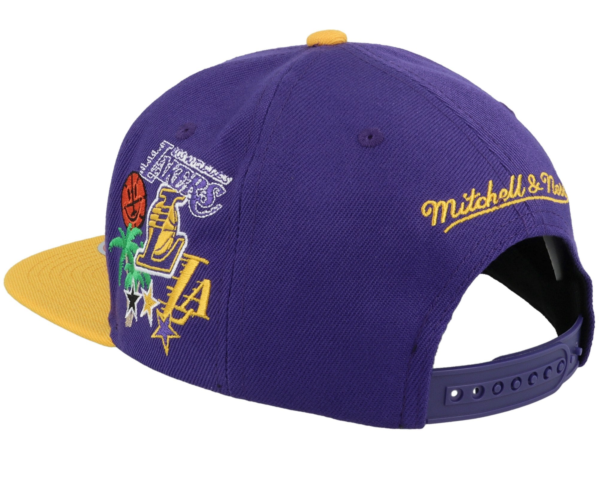 MENS MITCHELL & NESS NBA PATCH OVERLOAD SNAPBACK LAKERS - PURPLE-YELLOW