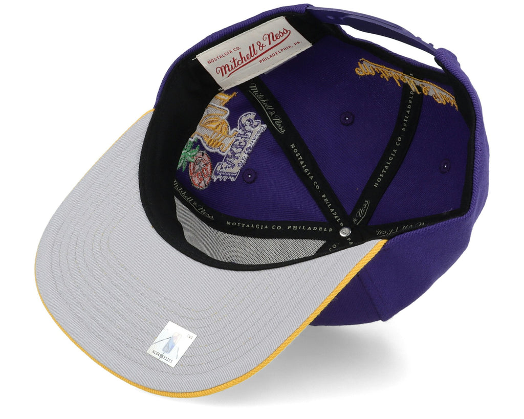 MENS MITCHELL & NESS NBA PATCH OVERLOAD SNAPBACK LAKERS - PURPLE-YELLOW