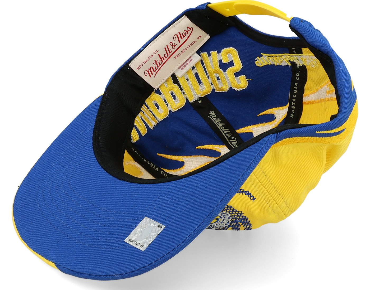 MENS MITCHELL & NESS NBA SPIRAL DEADSTOCK SNAPBACK HWC WARRIORS - YELLOW