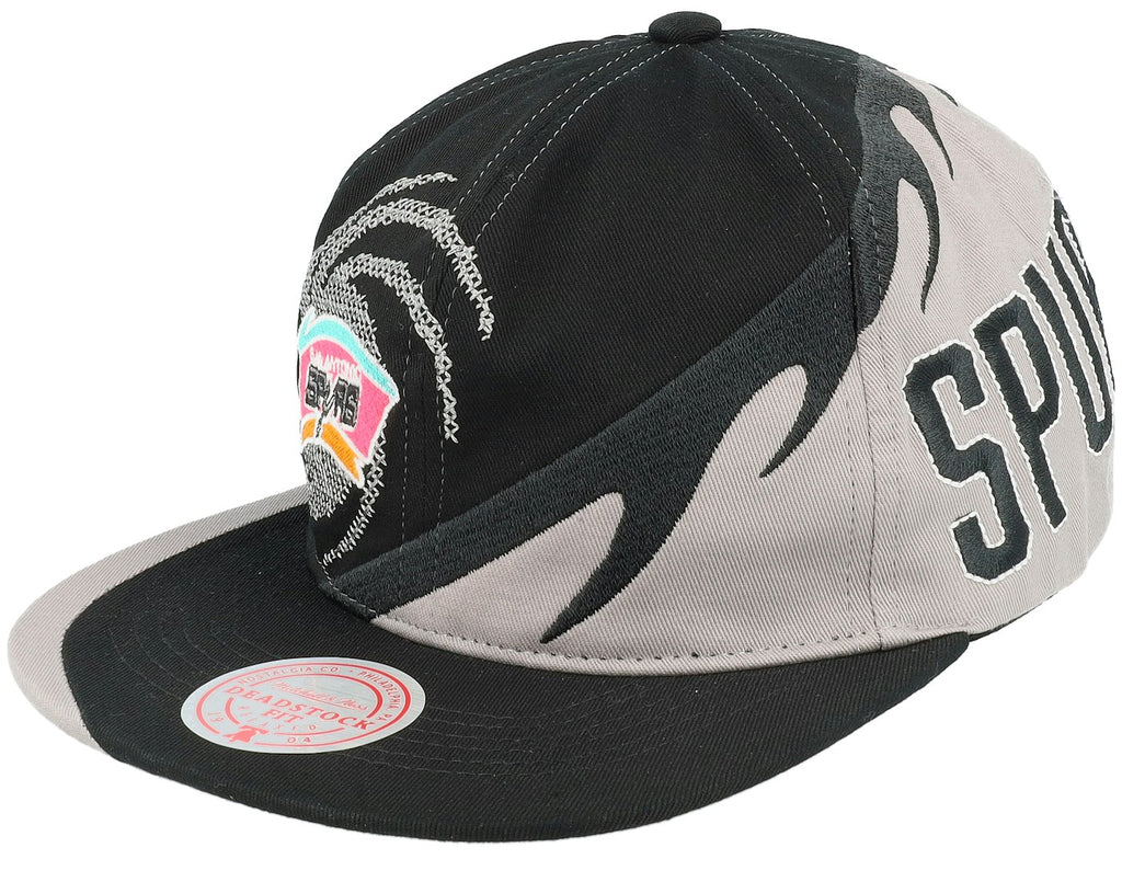 MENS MITCHELL & NESS NBA SPIRAL DEADSTOCK SNAPBACK HWC SPURS - BLACK