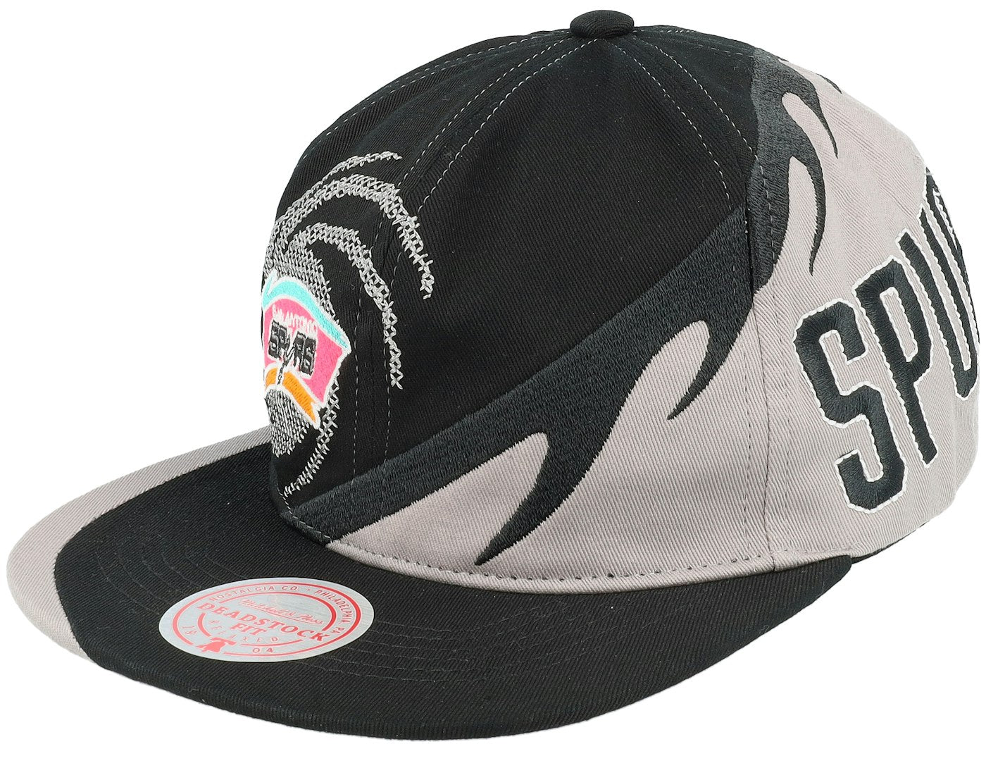 MENS MITCHELL & NESS NBA SPIRAL DEADSTOCK SNAPBACK HWC SPURS - BLACK