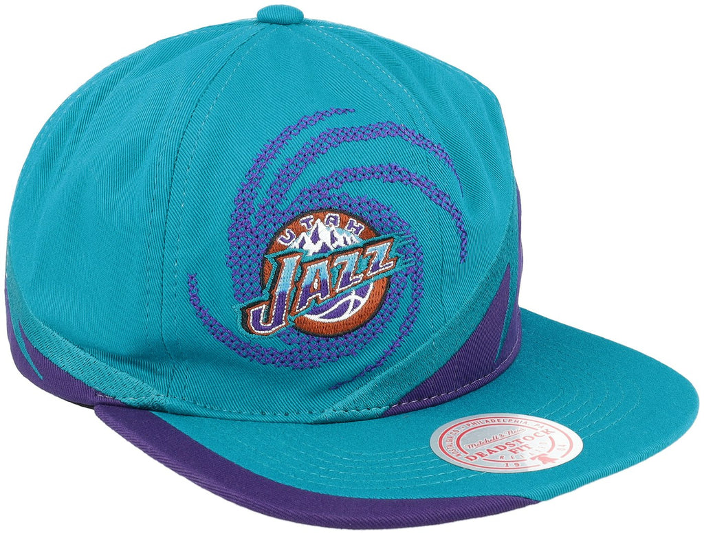 MENS MITCHELL & NESS NBA SPIRAL DEADSTOCK SNAPBACK HWC JAZZ - TEAL