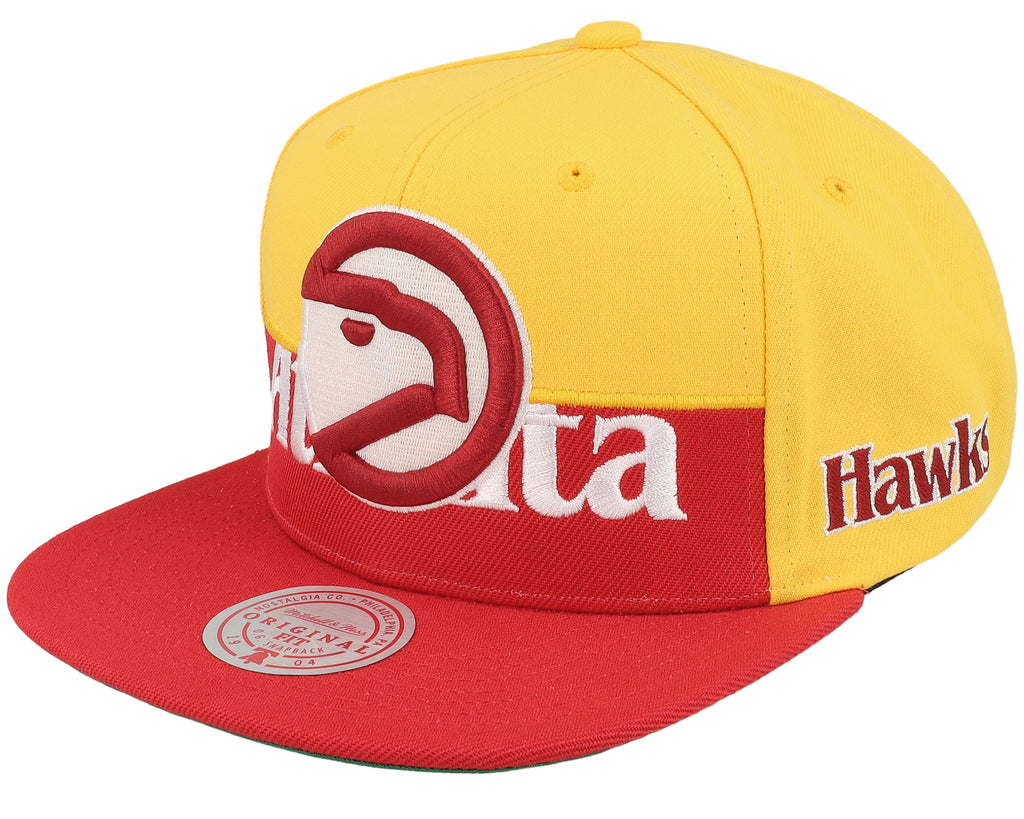 Mens Mitchell & Ness NBA HALF N HALF SNAPBACK HWC HAWKS