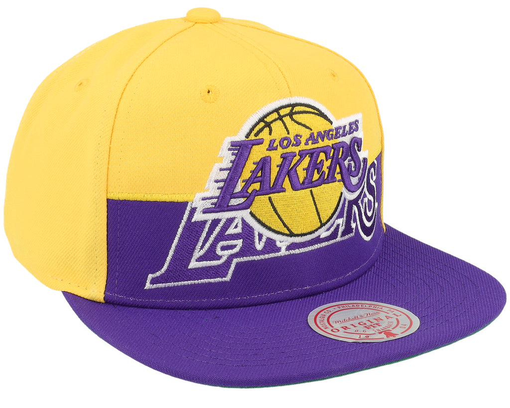 Mens Mitchell & Ness NBA HALF N HALF SNAPBACK LAKERS