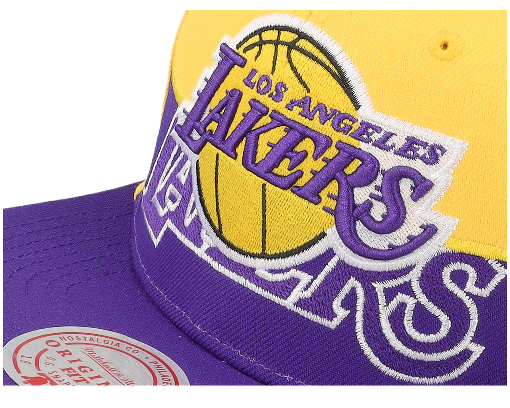 Mens Mitchell & Ness NBA HALF N HALF SNAPBACK LAKERS