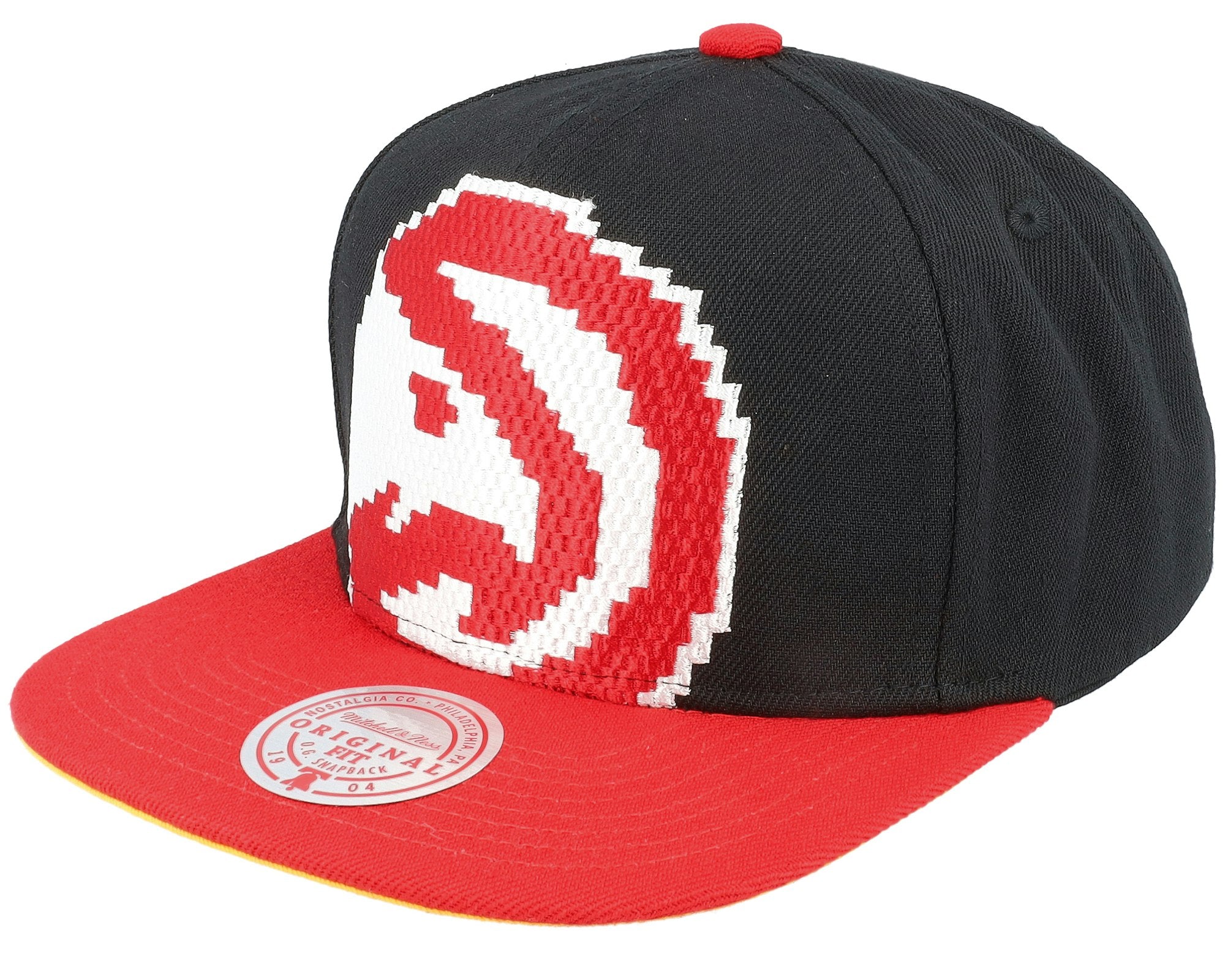 MENS MITCHELL & NESS NBA 8 BIT XL SNAPBACK HAWKS