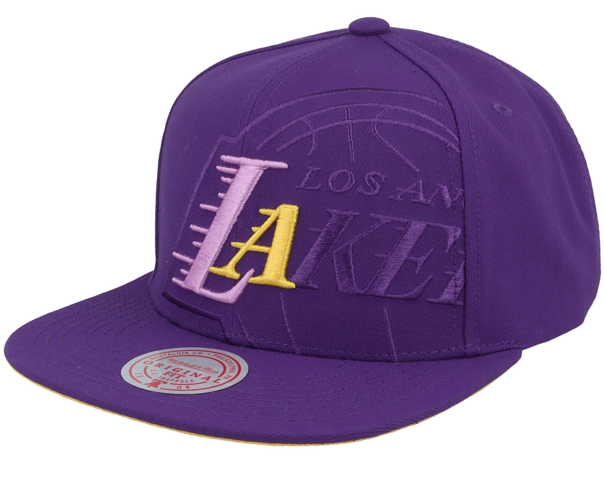 MENS MITCHELL & NESS NBA XL LOGO POP SNAPBACK LAKERS - PURPLE