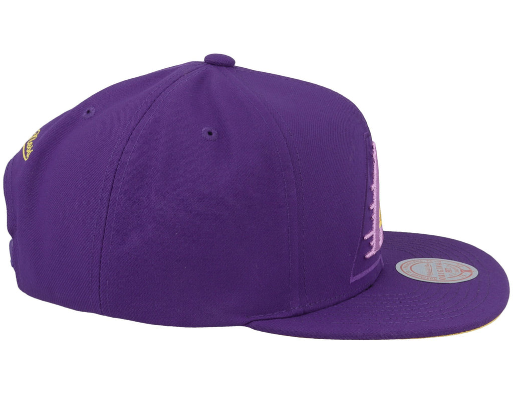 MENS MITCHELL & NESS NBA XL LOGO POP SNAPBACK LAKERS - PURPLE