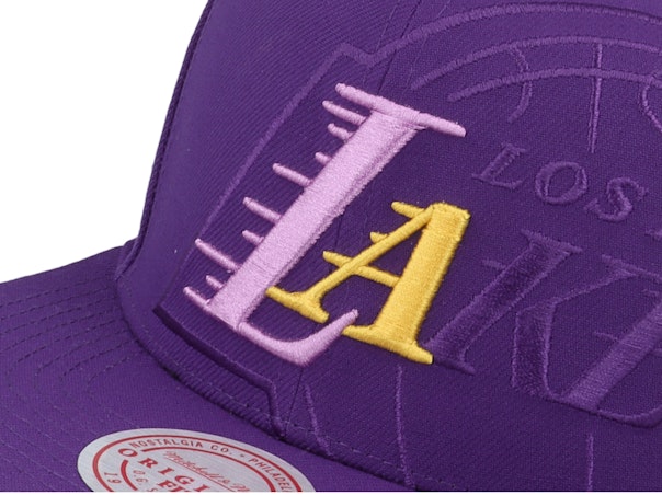 MENS MITCHELL & NESS NBA XL LOGO POP SNAPBACK LAKERS - PURPLE