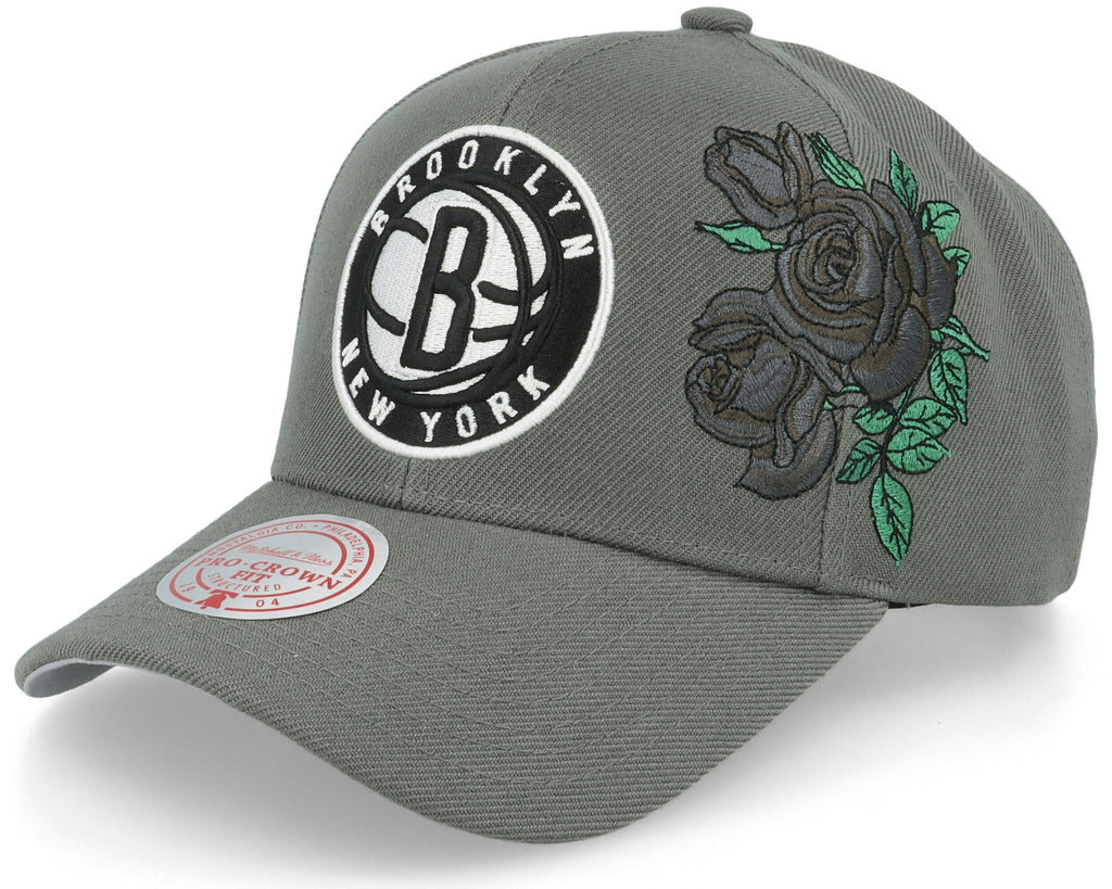 MENS MITCHELL & NESS NBA SECONDARY ROSES PRO SNAPBACK NETS - GREY