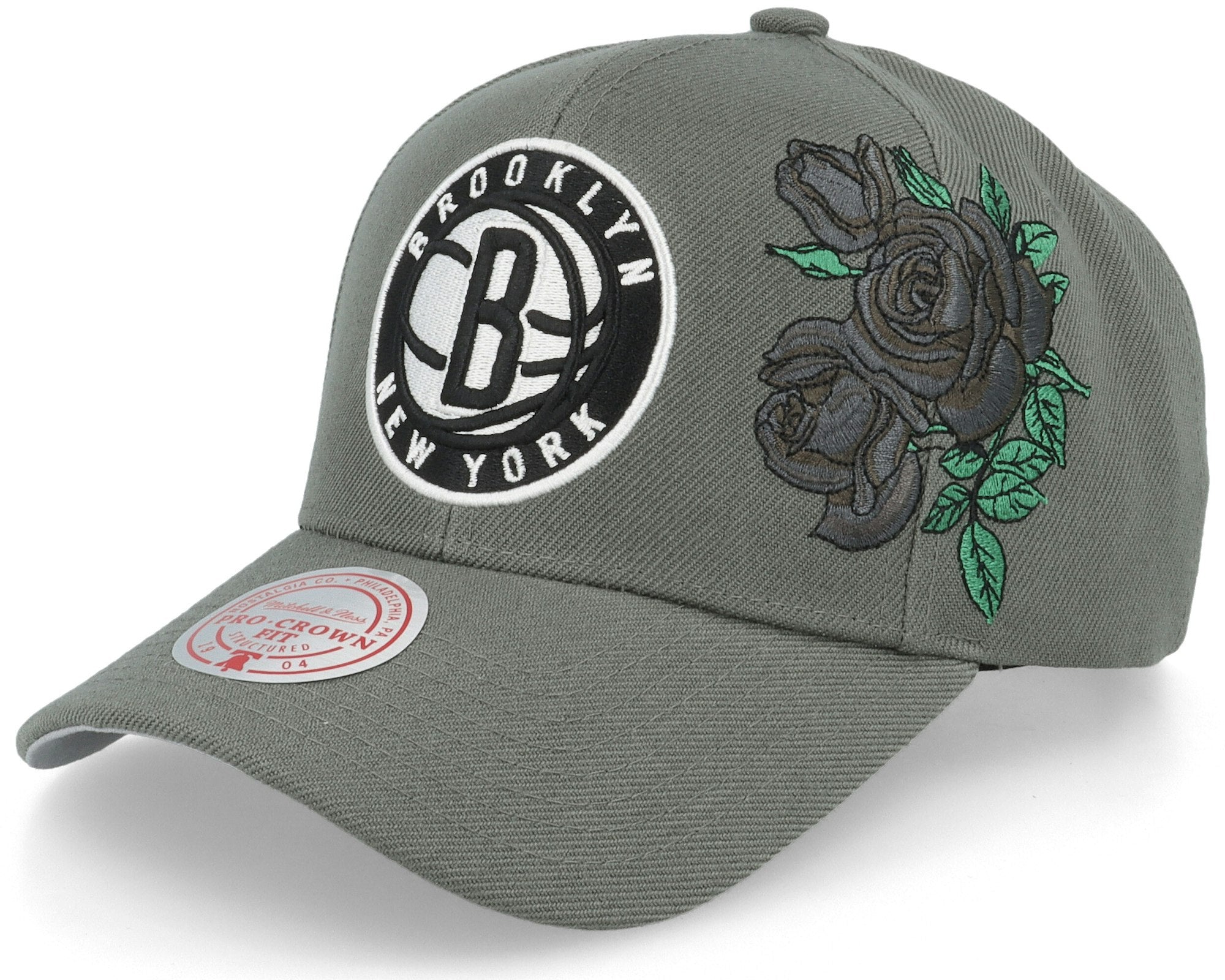MENS MITCHELL & NESS NBA SECONDARY ROSES PRO SNAPBACK NETS - GREY