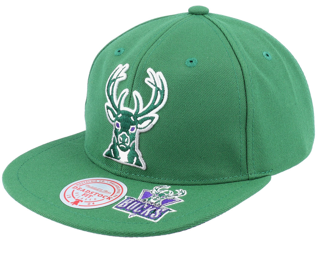 MENS MITCHELL & NESS NBA DEAD REMIX DEADSTOCK SNAPBACK HWC BUCKS - GREEN