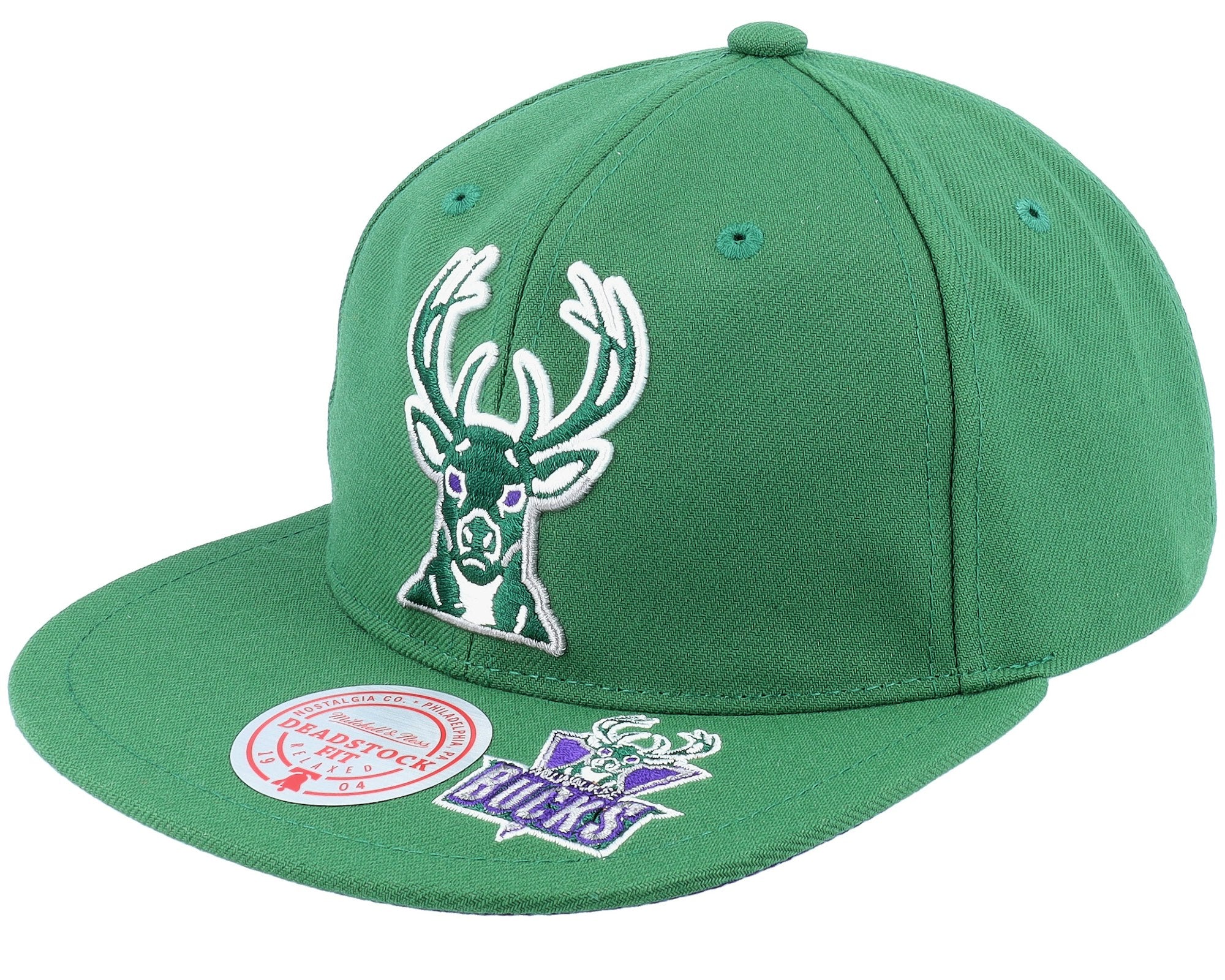 MENS MITCHELL & NESS NBA DEAD REMIX DEADSTOCK SNAPBACK HWC BUCKS - GREEN