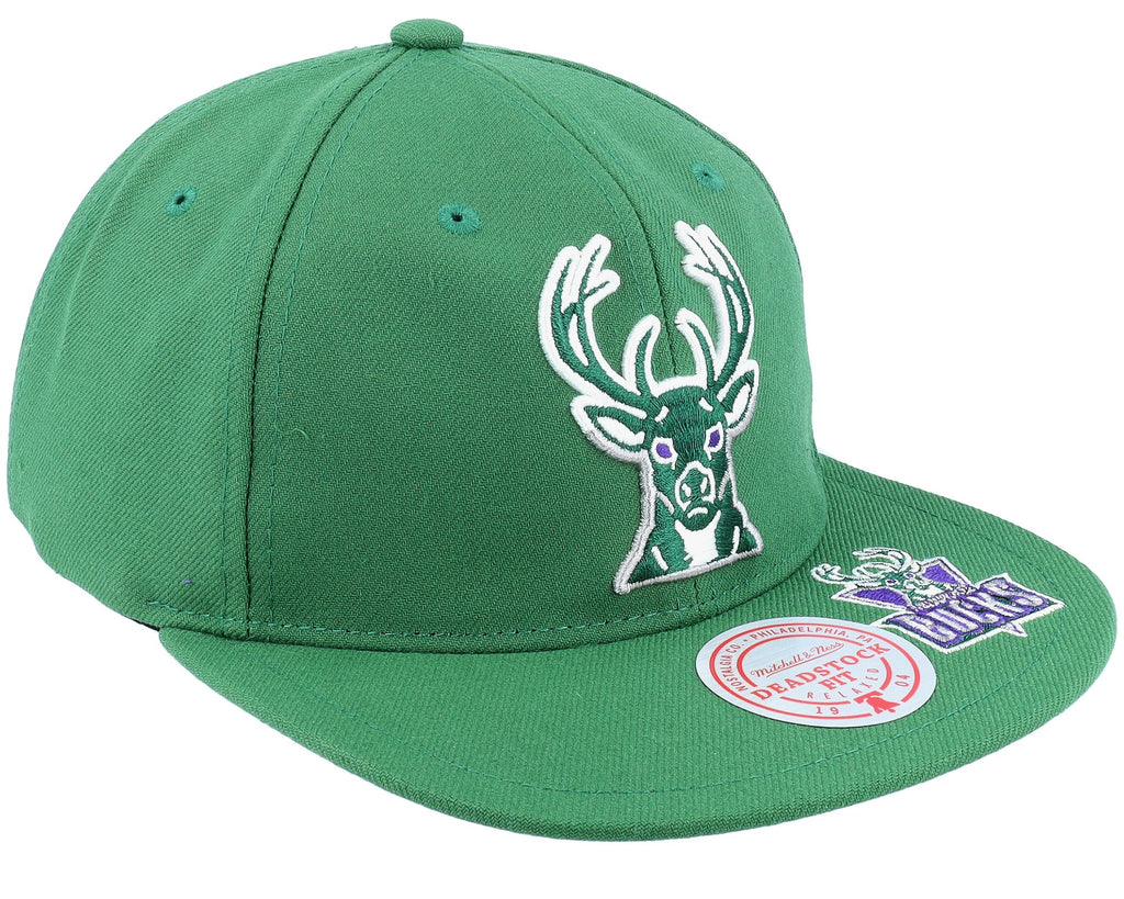 MENS MITCHELL & NESS NBA DEAD REMIX DEADSTOCK SNAPBACK HWC BUCKS - GREEN