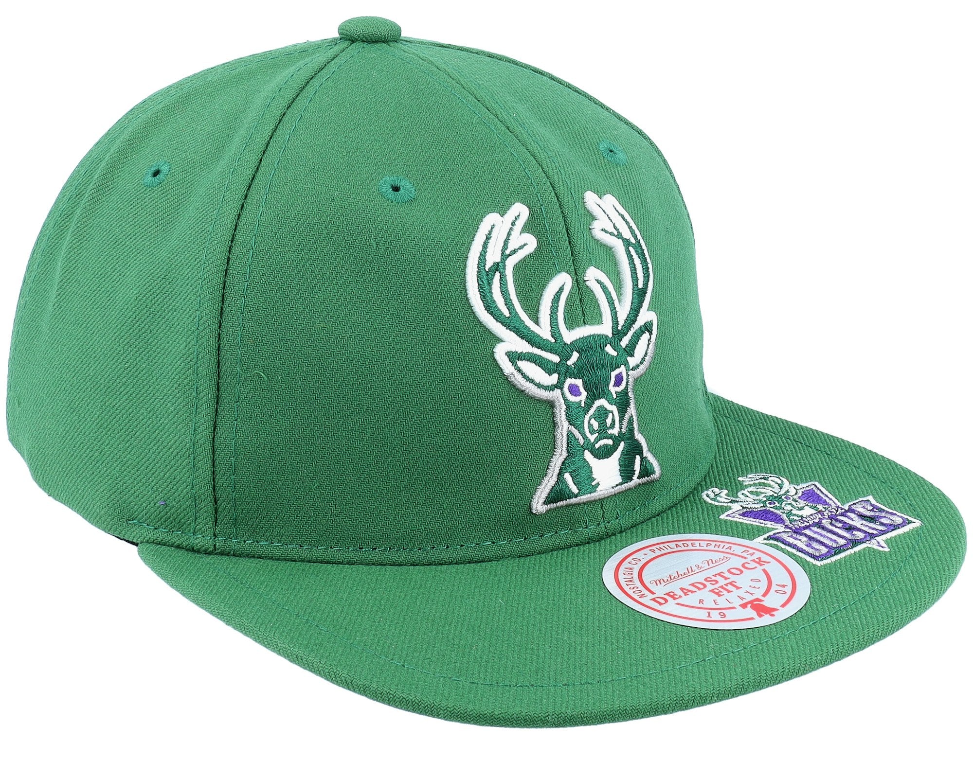MENS MITCHELL & NESS NBA DEAD REMIX DEADSTOCK SNAPBACK HWC BUCKS - GREEN