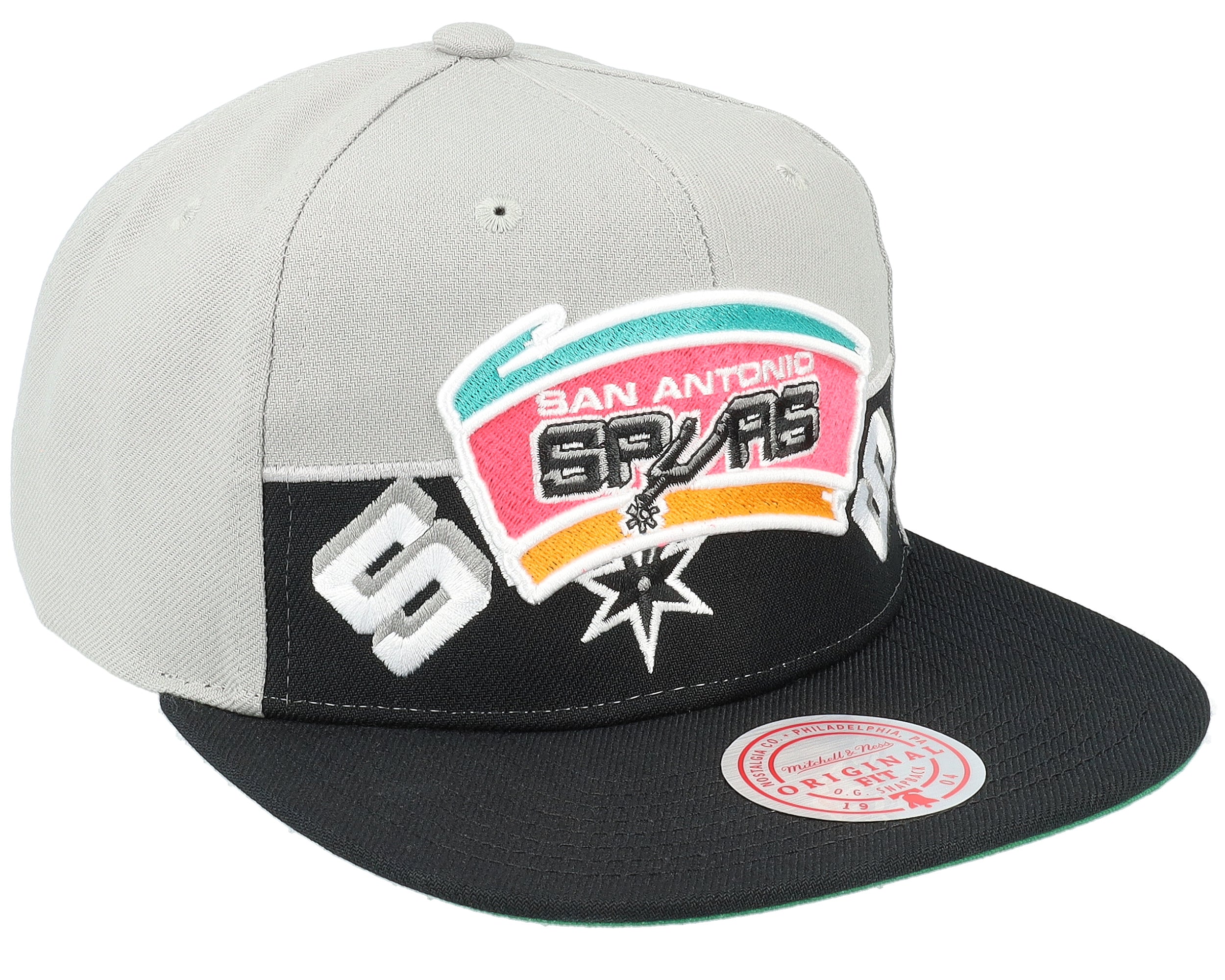 Mens Mitchell & Ness NBA HALF N HALF SNAPBACK HWC SPURS