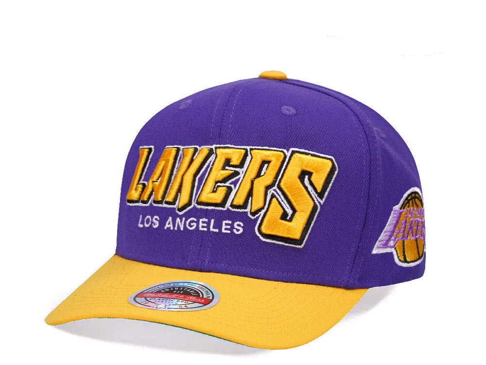 MENS MITCHELL & NESS NBA SHREDDER STRETCH SNAPBACK HWC LAKERS - PURPLE