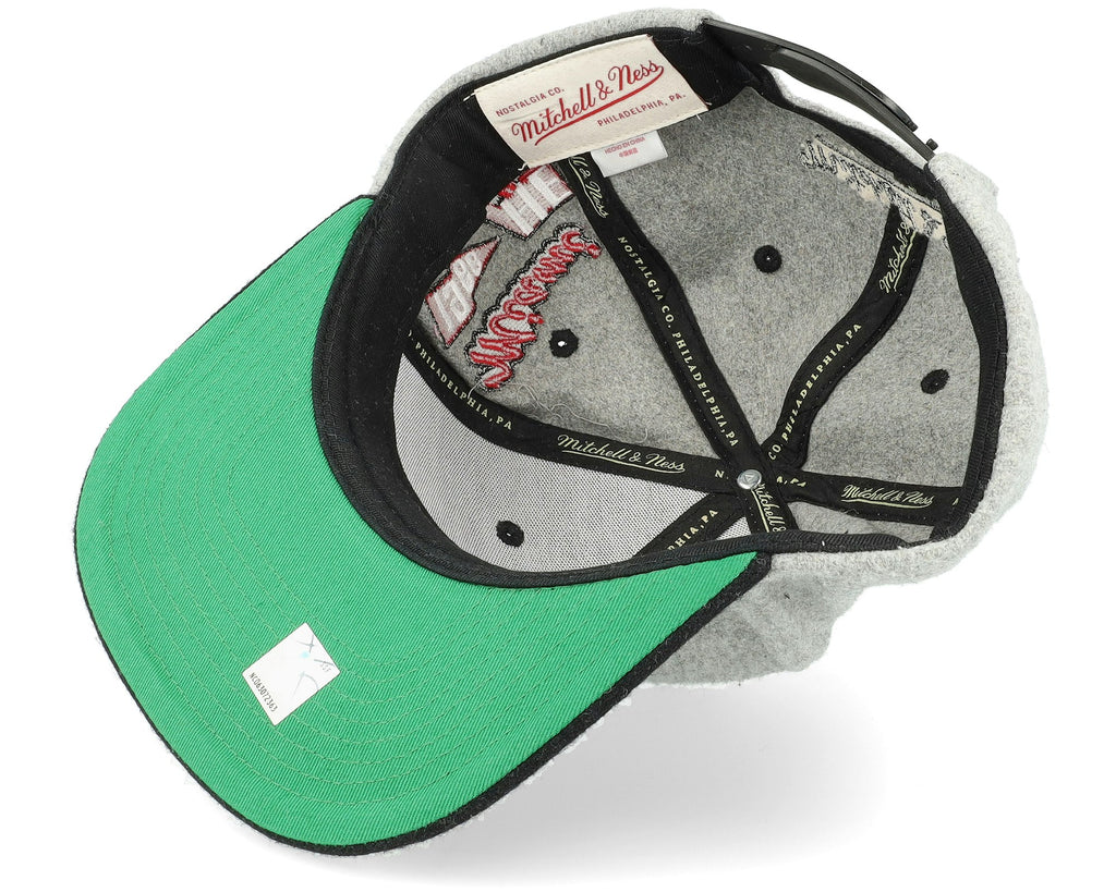 MENS MITCHELL & NESS NBA MELTON PATCH SNAPBACK HWC HEAT - GREY