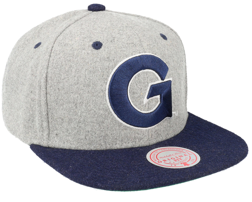 Mens Mitchell & Ness NCAA MELTON PATCH SNAPBACK GEORGETOWN