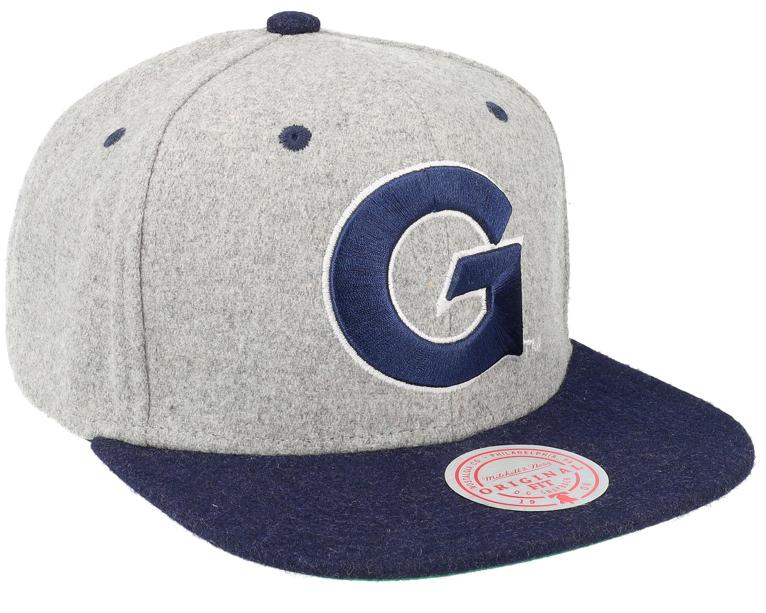 Mens Mitchell & Ness NCAA MELTON PATCH SNAPBACK GEORGETOWN
