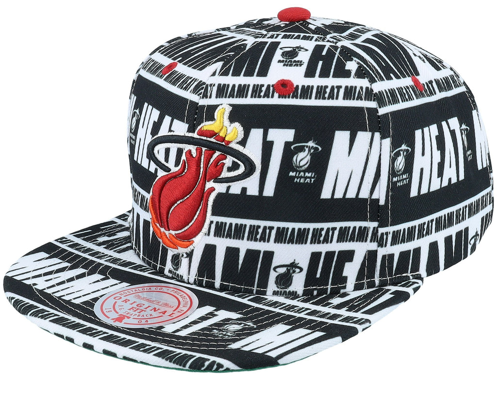 MENS MITCHELL & NESS NBA MEAT PAPER SNAPBACK HWC HEAT