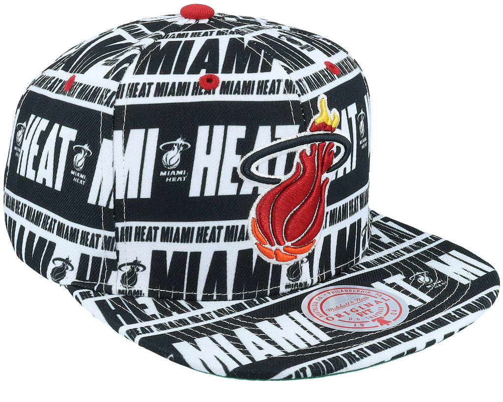 MENS MITCHELL & NESS NBA MEAT PAPER SNAPBACK HWC HEAT